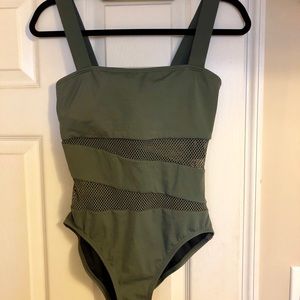 NWT ✨ Carmen Marc Valvo Army Green Mesh Swimsuit